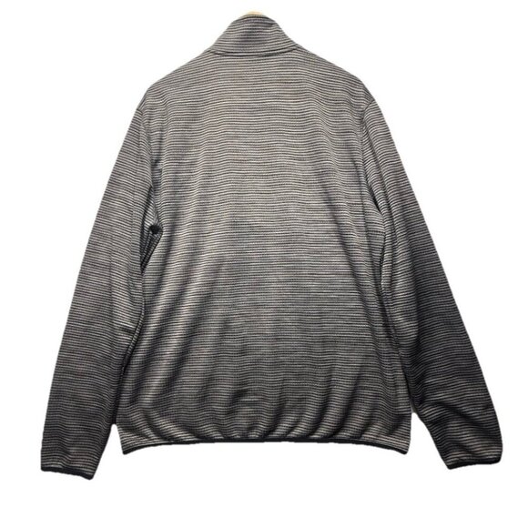 PrAna Gatten 1/4 Zip Pullover Men's Sz XL Charcoal Gray Striped Chest Pocket - Picture 2 of 10